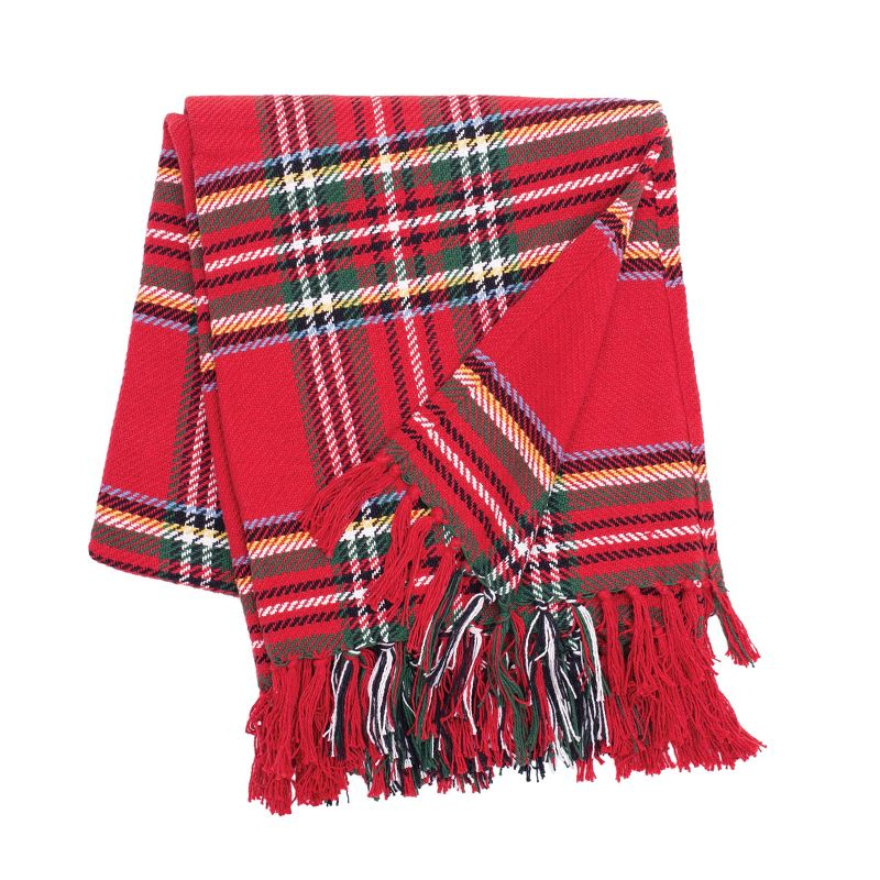 C&F Home 50" x 60" Arlington Plaid Christmas Red Shades Accent Throw Blanket w/ Fringe