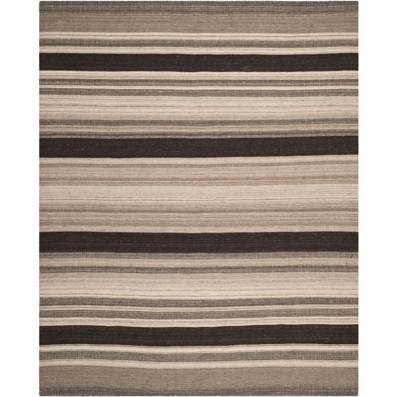 Dhurries DHU628 Hand Woven Area Rug - Natural/Black - 8'x10' - Safavieh.