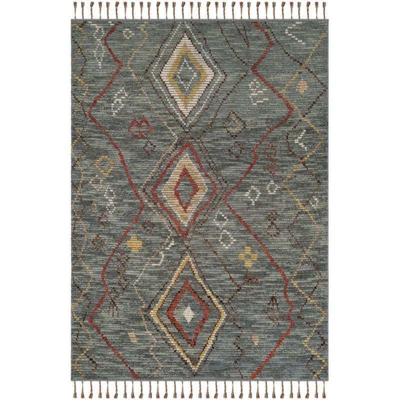 Kenya KNY544 Hand Knotted Area Rug - Grey/Multi - 6'x9' - Safavieh