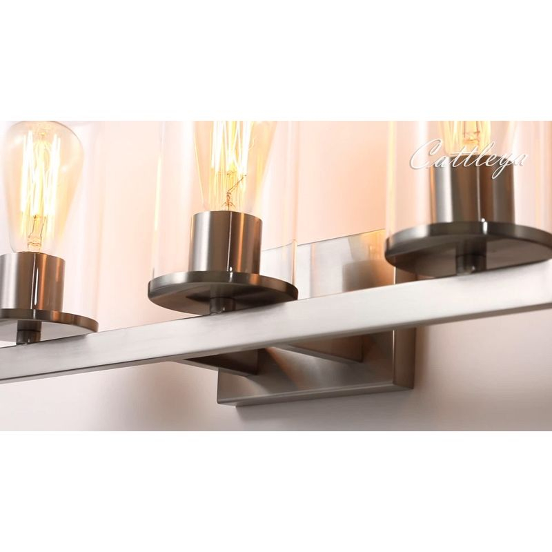 C Cattleya 3 Light Bathroom Vanity Light Oil-rubbed Bronze with Glass Shade