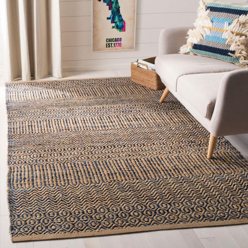 Cape Cod CAP309 Hand Woven Area Rug - Navy/Natural - 5'x8' - Safavieh.