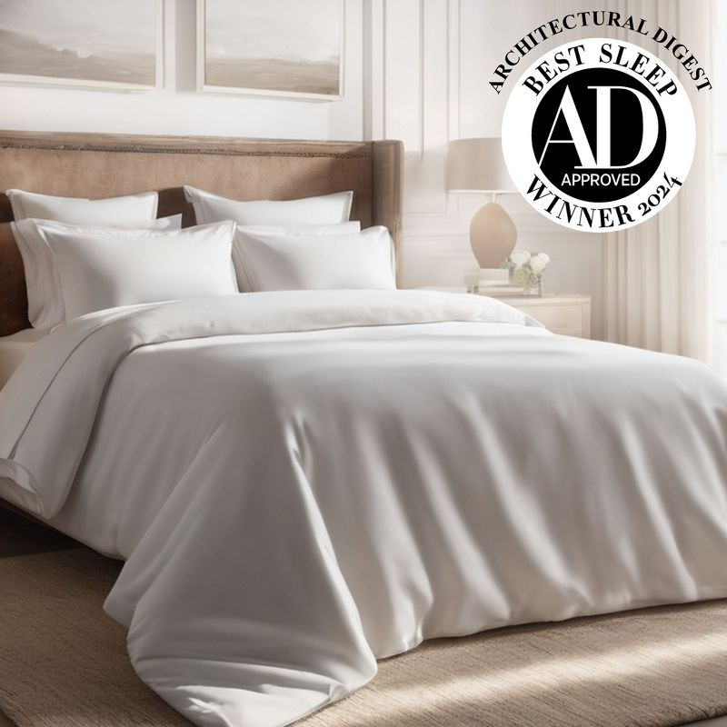 Luxury 1000 Thread Count Bed Sheets Set - 100% Cotton Sateen - Soft, Thick & Deep Pocket by California Design Den - Ivory, King