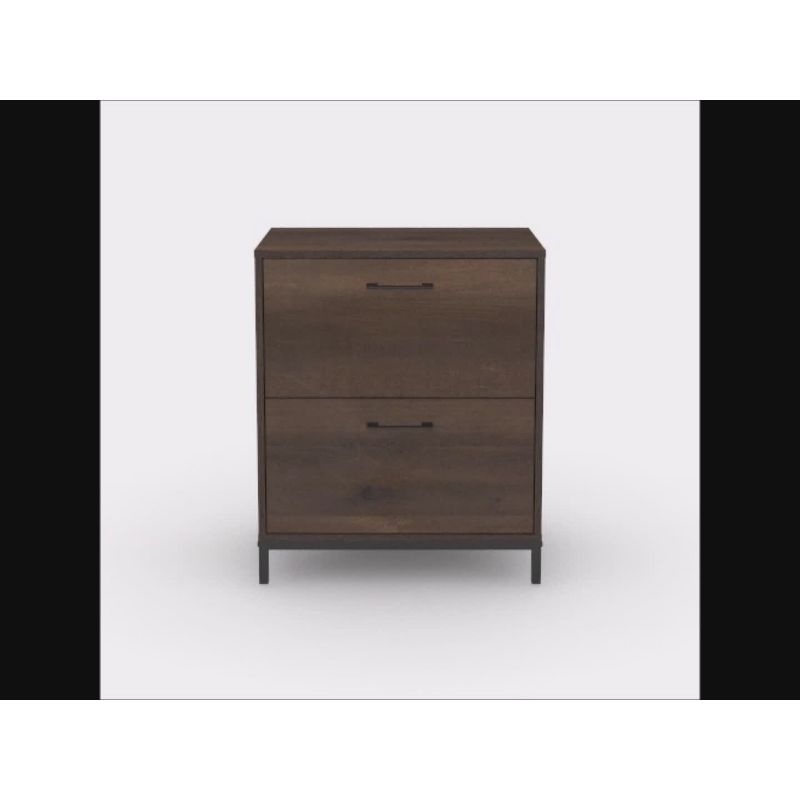 2 Drawer North Avenue Lateral File Cabinet Smoked Oak - Sauder
