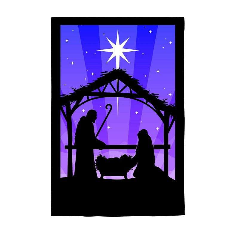 Evergreen Garden Flag Nativity Lustre Double Sided Indoor Outdoor Decor 18" x 12.5"