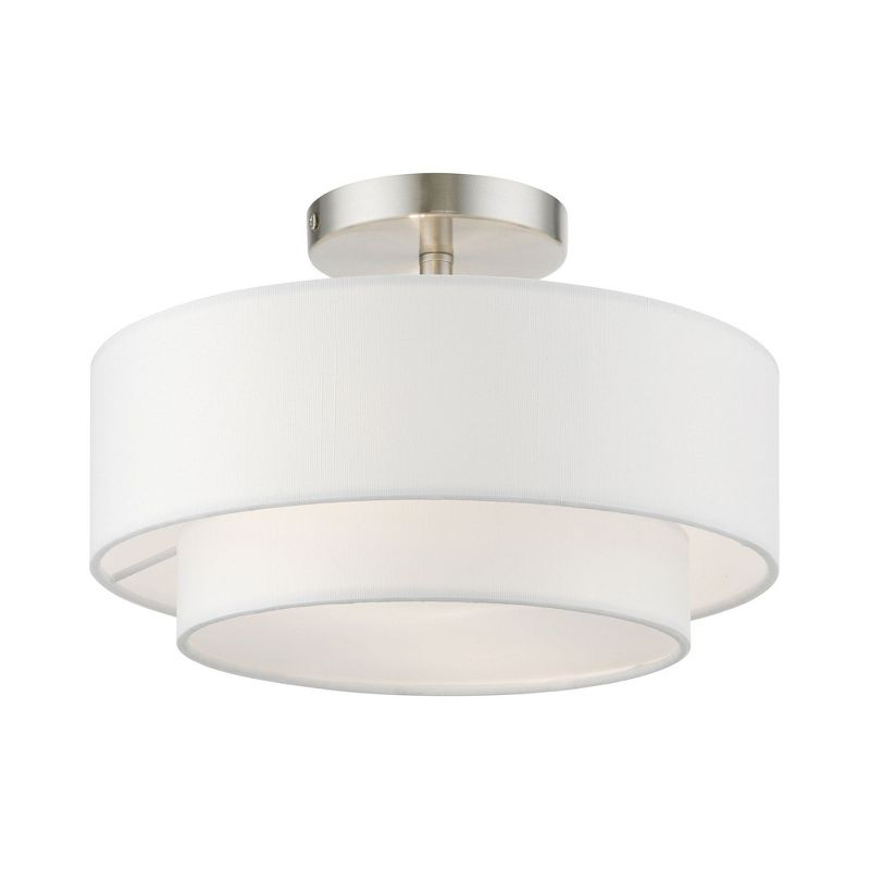 Livex Lighting Meridian 2 - Light Semi-Flush Mount in  Brushed Nickel