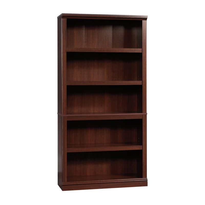 70" 5 Shelf Bookcase Select Cherry Red - Sauder: Transitional Style, MDF Frame, Adjustable Shelves