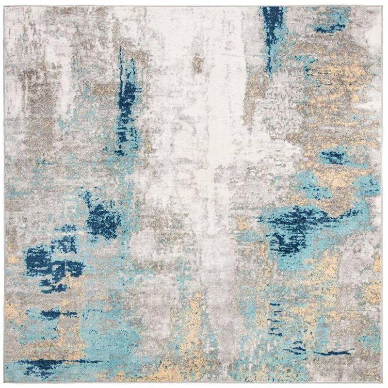 Jasper JSP101 Power Loomed Accent Rug - Grey/Gold - 3'x3' - Safavieh