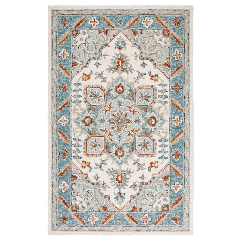 Metro MET352 Hand Tufted Indoor Area Rug - Ivory/Blue - 5'x8' - Safavieh