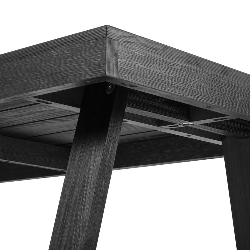 Plank+Beam 48" Dining Table for 4, Classic Farmhouse Solid Wood Kitchen Table, Black Wirebrush