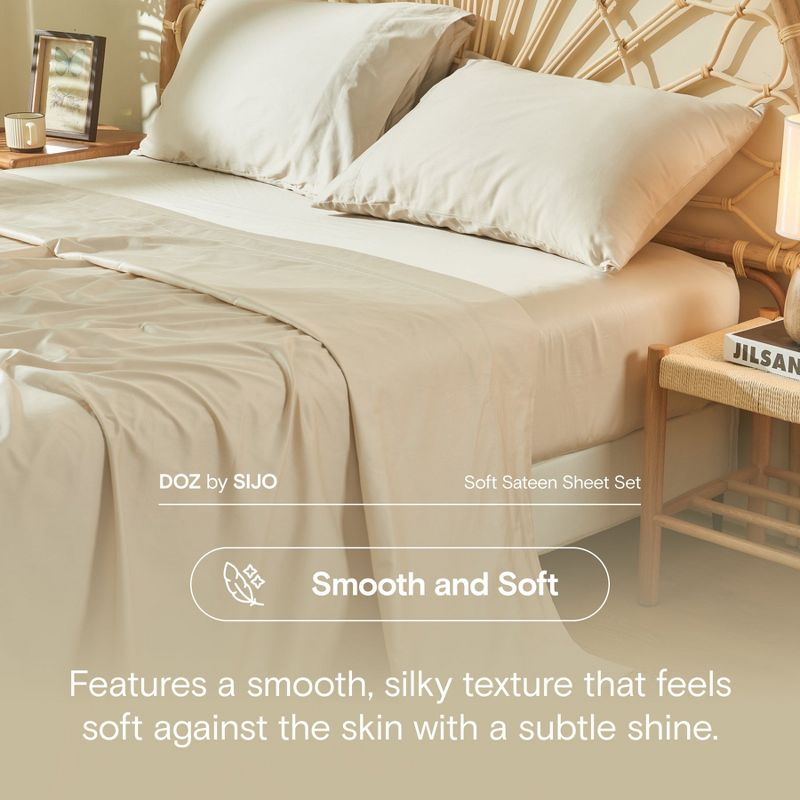 DOZ Long Staple Cotton Pillowcase Set, Soft Sateen Weave, Smooth, Breathable, Cooling, Envelope Closure Forest King