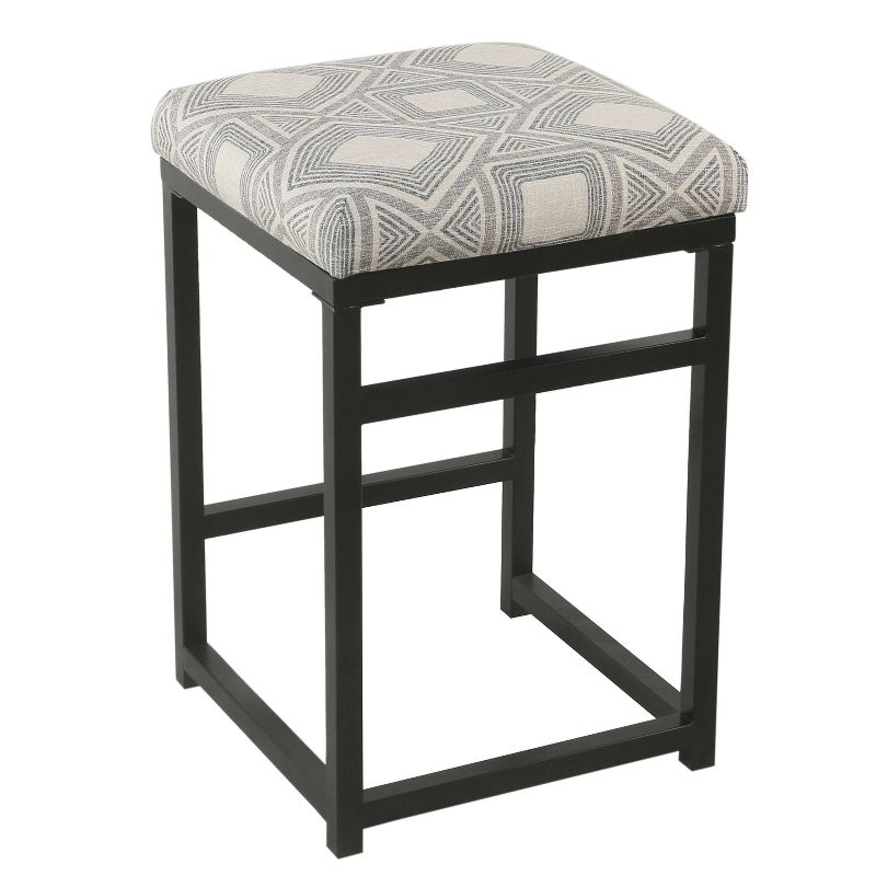 24" Open Back Metal Counter Height Barstool Charcoal - HomePop: Upholstered, Powder-Coated, 250lb Capacity