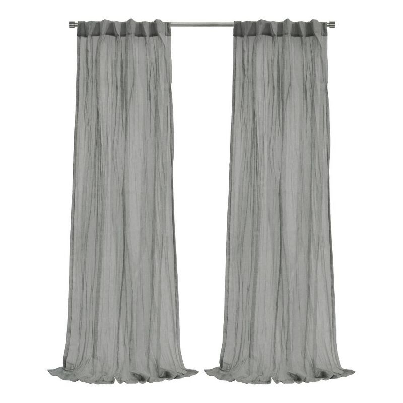 Habitat Paloma Sheer Dual Header Stylish and Functional Curtain Panel 52" x 108" Grey