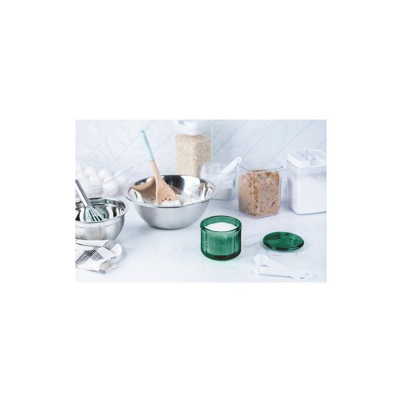 Kook Glass Salt Cellar, with Airtight Lid, 10 Oz, Emerald