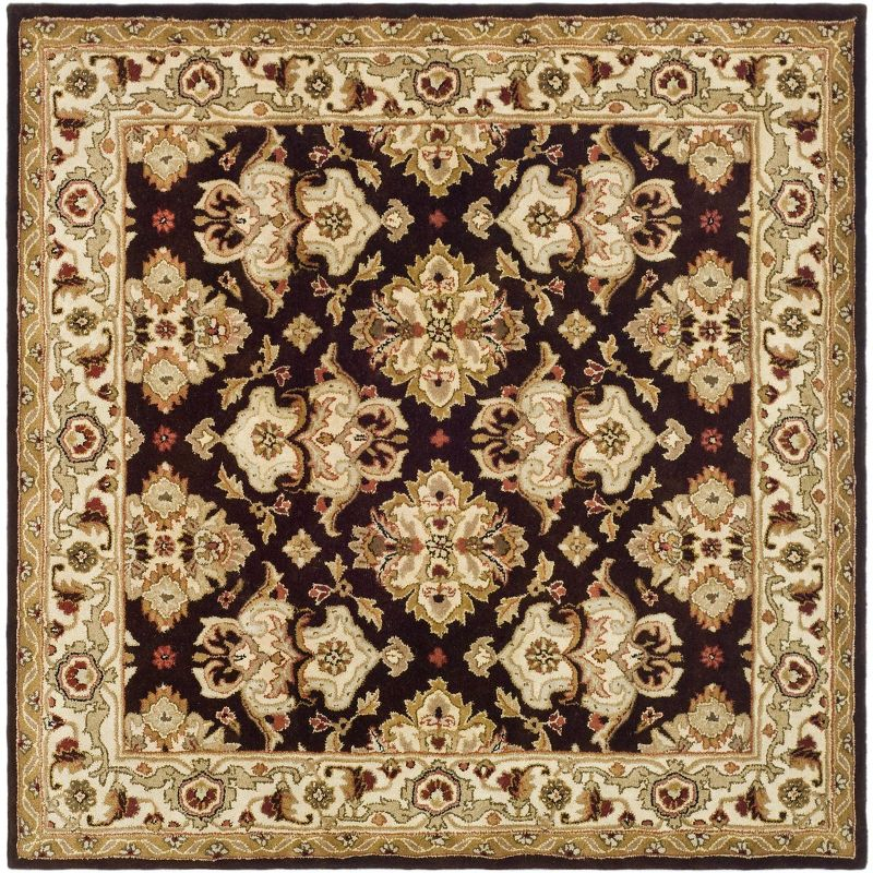 Heritage HG817 Hand Tufted Area Rug - Espresso/Ivory - 6'x6' - Safavieh.
