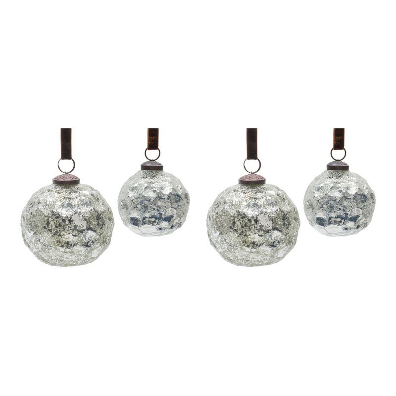 Melrose Mercury Glass Ball Ornament (Set of 4)