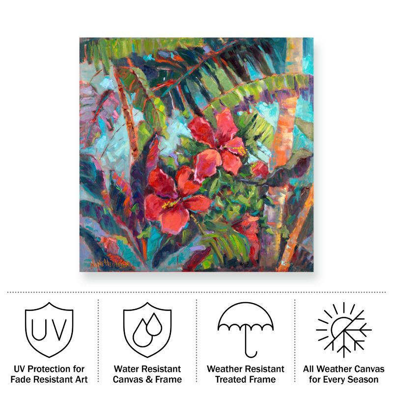 Trademark Fine Art - Nanette Oleson 'Splash Of The Tropics Ii' Outdoor Canvas - 14x14