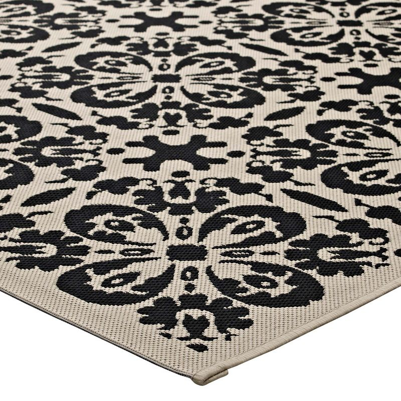 Modway Ariana Vintage Floral Trellis 4x6 Indoor and Outdoor Area Rug