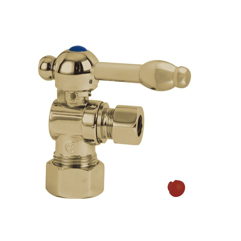Kingston Brass Vintage 5/8-Inch OD Comp x 3/8-Inch OD Comp Quarter-Turn Angle Stop Valve