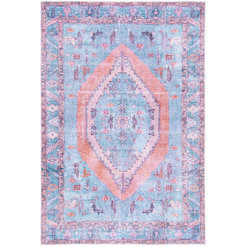 Serapi SEP356 Power Loomed Machine Washable Skid-Resistant Indoor Area Rug - Light Blue/Beige - 5'3"x7'7" - Safavieh
