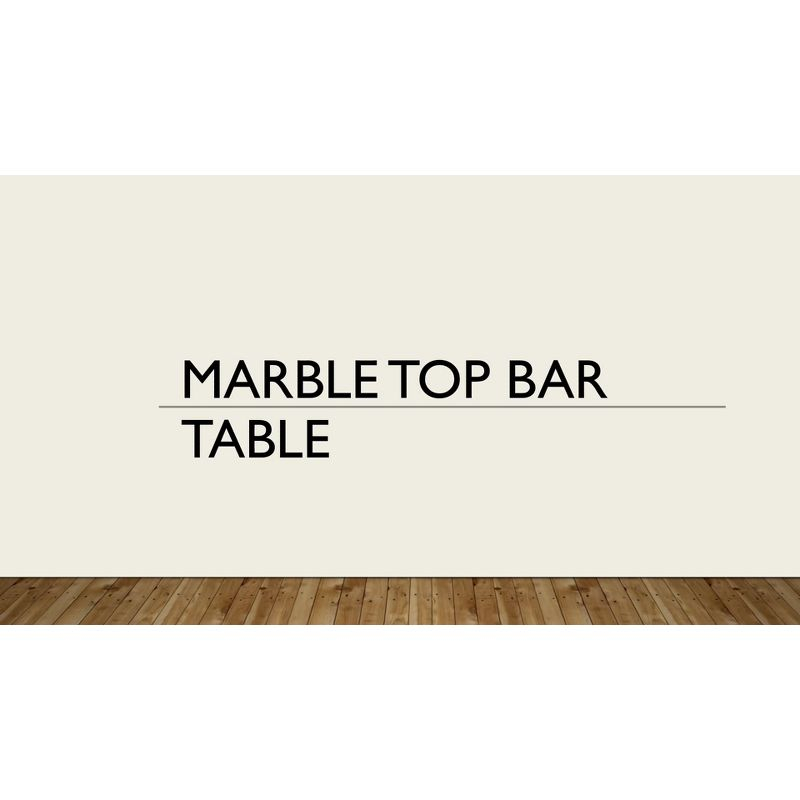Carolina Living Draven Marble Top Bar Table White/Black: Iron Frame, 36" High Counter Table