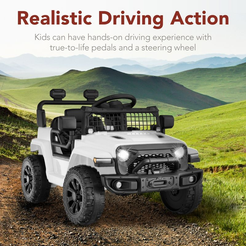 Best Choice Products 6V Kids Ride-On Truck Car w/ Parent Remote Control, 4-Wheel Suspension, LED Lights - White