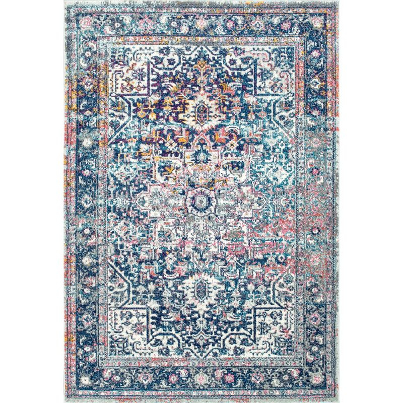 Nuloom Lilah Medallion 12x15 Indoor Area Rug for Living Room Bedroom Dining Room Kitchen, Blue/Multicolor
