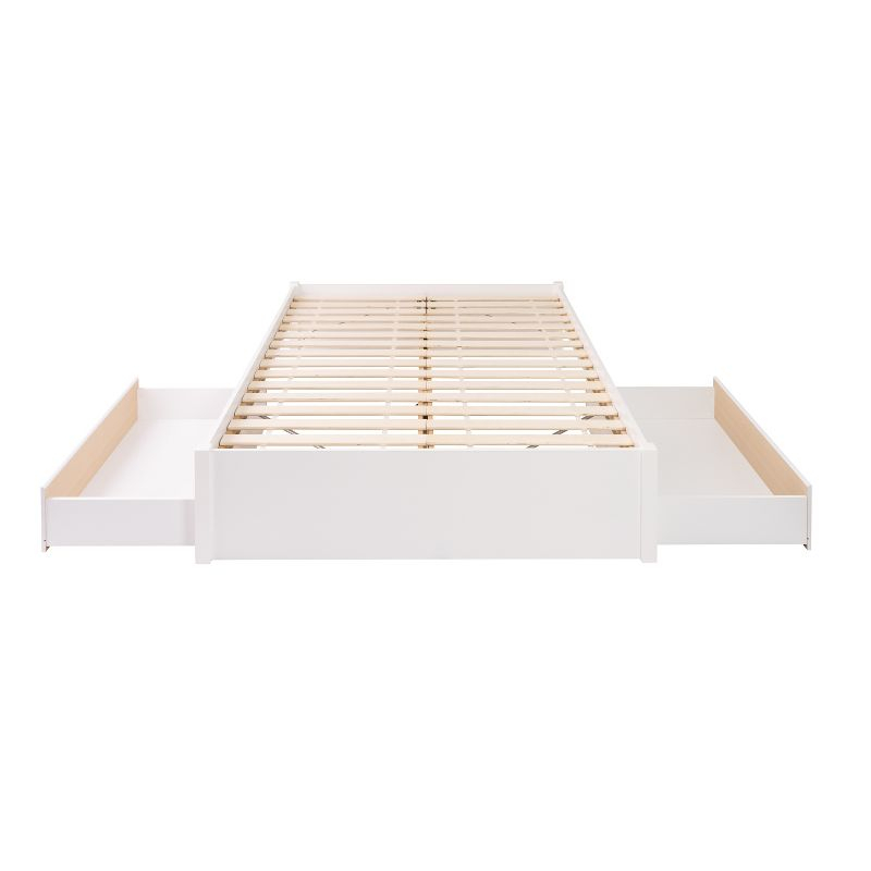 Queen Select 4 - Post Platform Bed with 2 Drawers White - Prepac