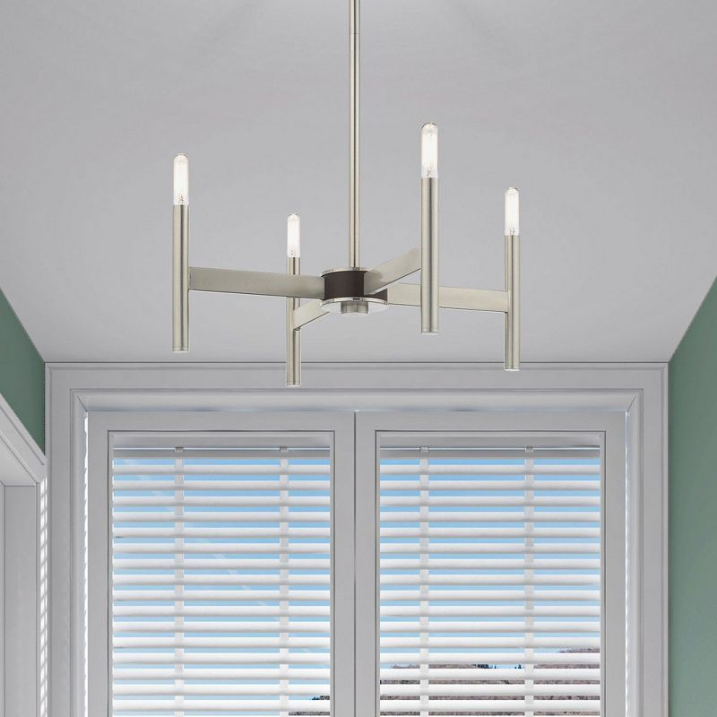 Livex Lighting Copenhagen 4 - Light Chandelier in  Brushed Nickel