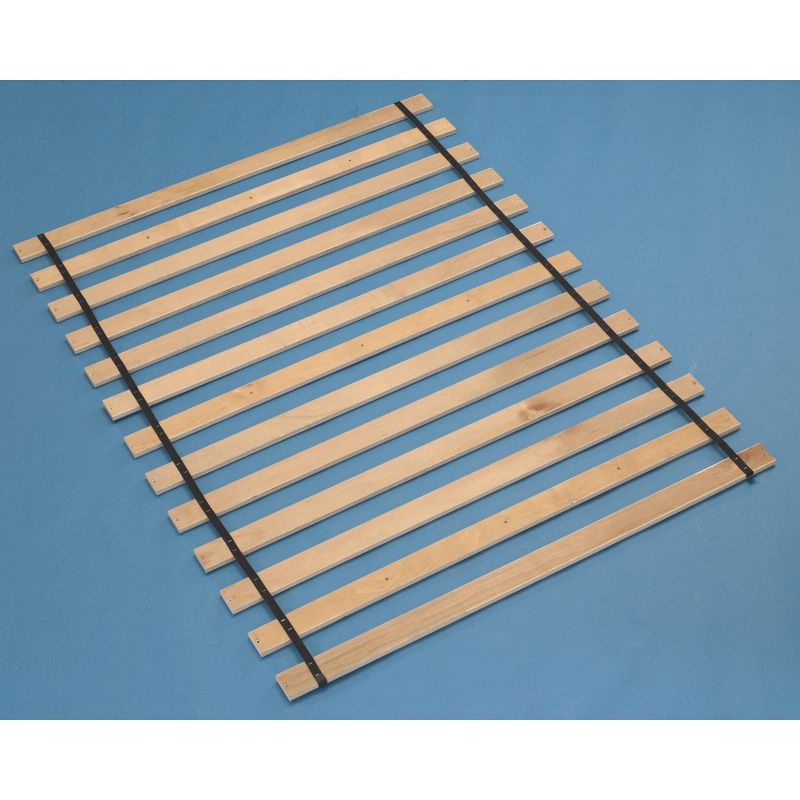 Queen Frames and Rails Roll Slats Brown - Signature Design by Ashley: Mattress Base Support, Wood Bunkie Board