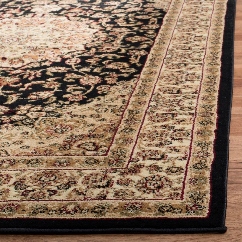 Lyndhurst LNH222 Power Loomed Area Rug - Black/Ivory - 8'x8' - Safavieh