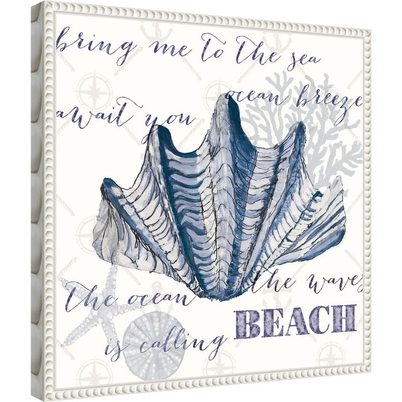 Amanti Art Indigo Ocean Treasures IV by Gina Ritter Canvas Wall Art Print Framed 16 x 16-in.