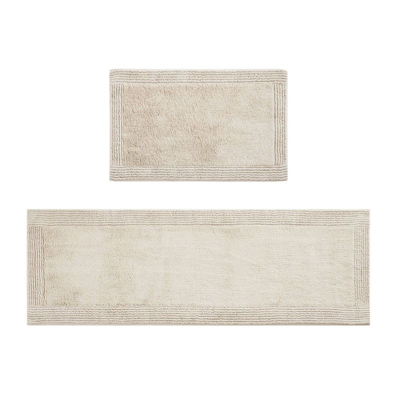 Madison Park 24"x72" Splendor Cotton Tufted Reversible Bath Rug Tan: Machine Washable, OEKO-TEX Certified