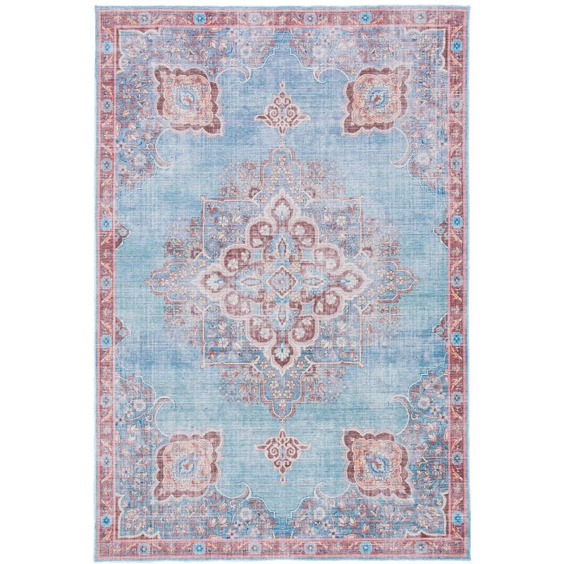 Serapi SEP580 Power Loomed Machine Washable Skid-Resistant Indoor Area Rug - Blue/Brown - 8'x10' - Safavieh