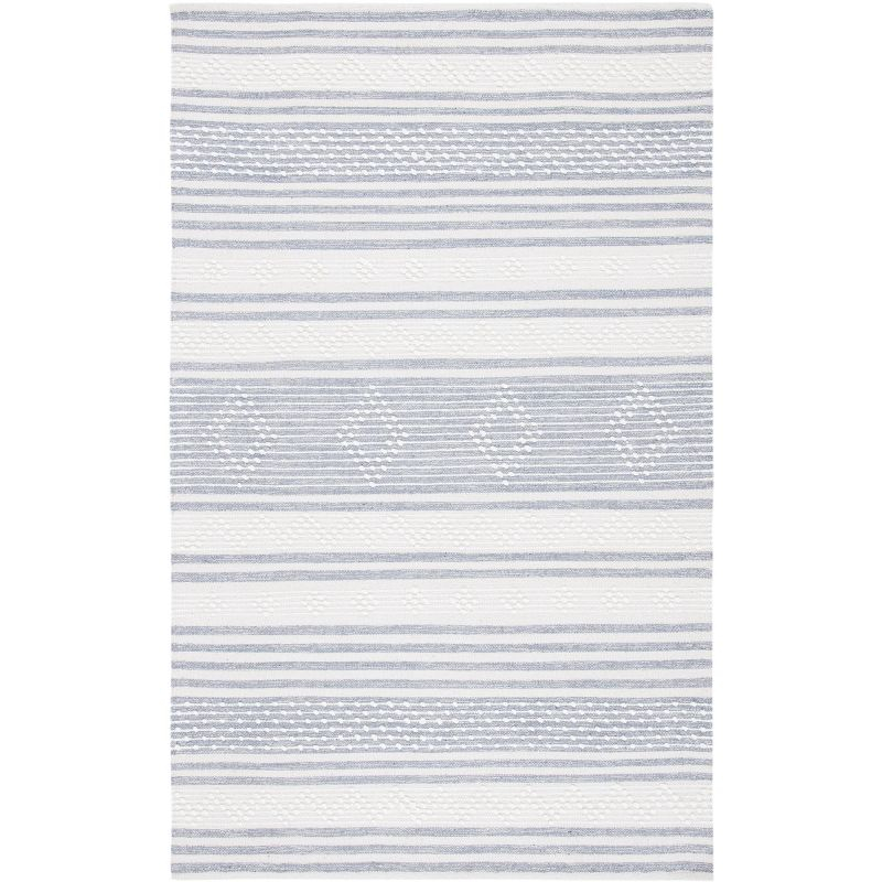 Striped Kilim STK511 Hand Woven Area Rug - Silver/Ivory - 3'x5' - Safavieh.