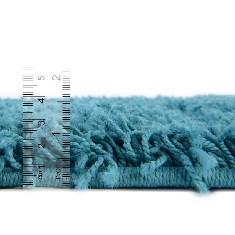 Unique Loom 8' 0 x 10' 0 Solid Shag Deep Aqua Blue Area Rug