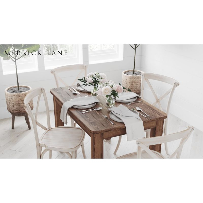 Merrick Lane Rectangular Antique Solid Pine Farm Dining Table