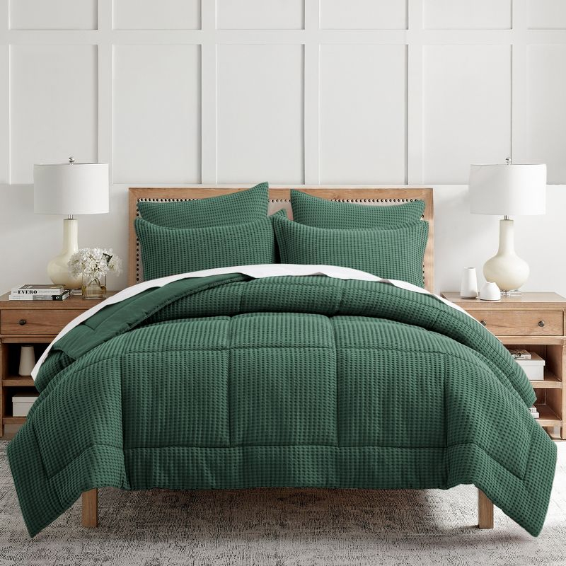 Mills Waffle Forest Green King Comforter Set - Levtex Home