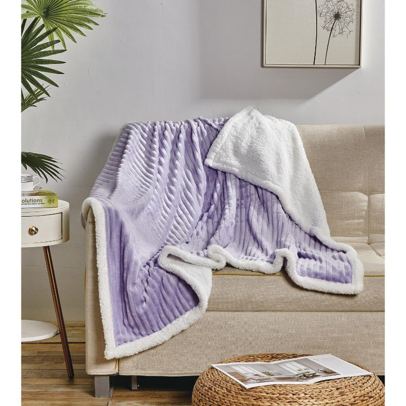 Plazatex Corduroy All Season Decorative Throw Blanket 50" x 60" Lilac
