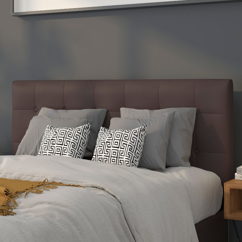 Flash Furniture Lennox Tufted Upholstered Full Size Headboard in Brown Vinyl
