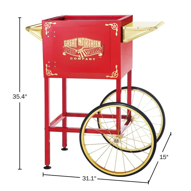Great Northern Popcorn 8 oz. Roosevelt Replacement Popcorn Machine Cart - Red