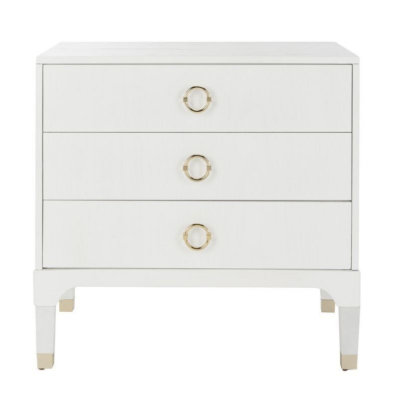 Lorna 3 Drawer Nightstand - FOX6232 - White - Safavieh Couture