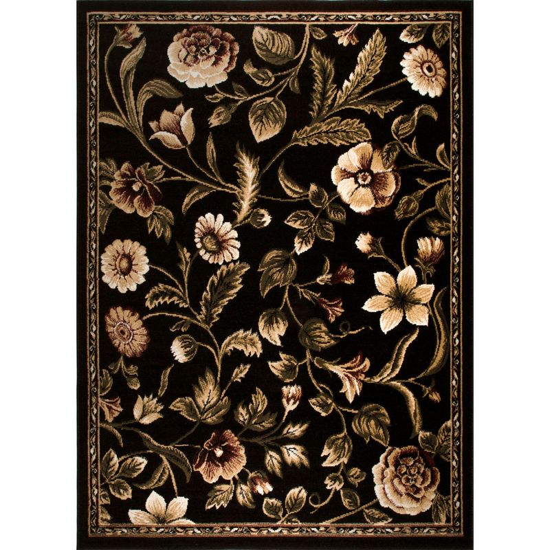 Home Dynamix Optimum Amell Traditional Floral Area Rug, Black/Green, 7'8"x10'4"