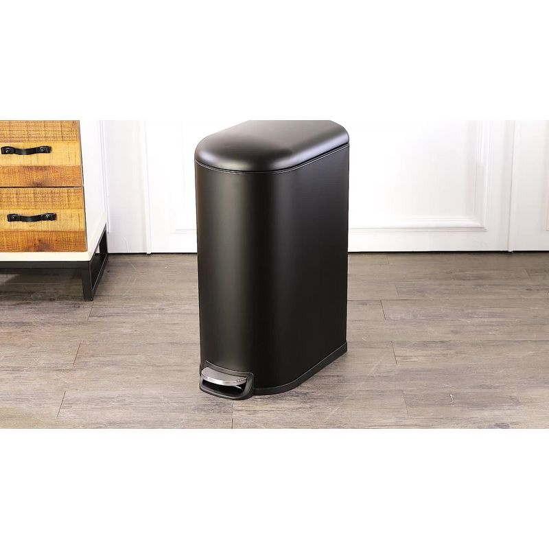 happimess Roland Mini 2.6-Gallon Step-Open Trash Can, Denim Blue