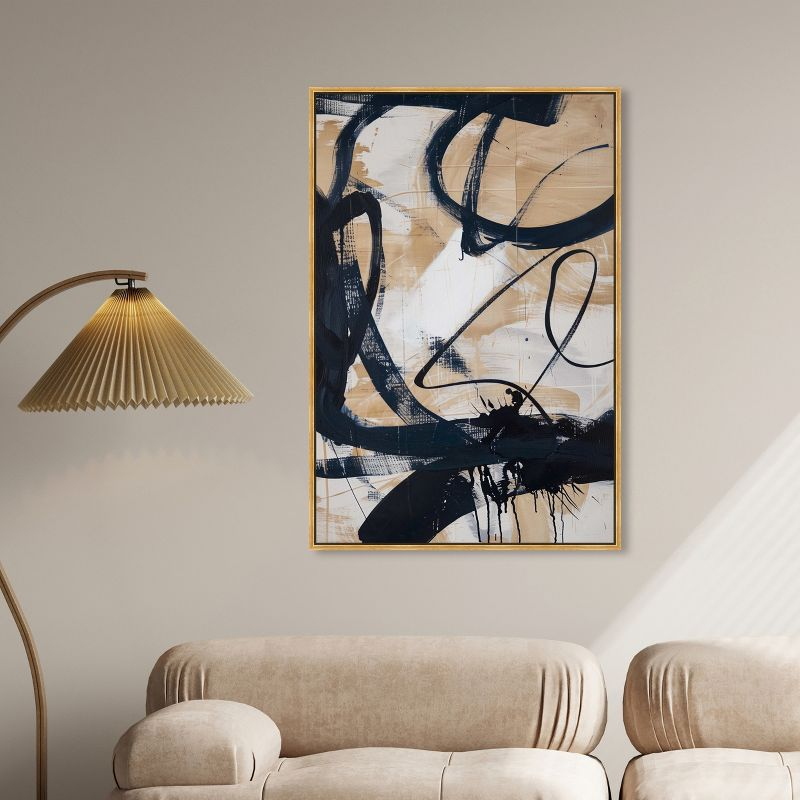 Art Remedy Flowing Abstract Shapes Wall Art, 30" x 45", Gold Frame