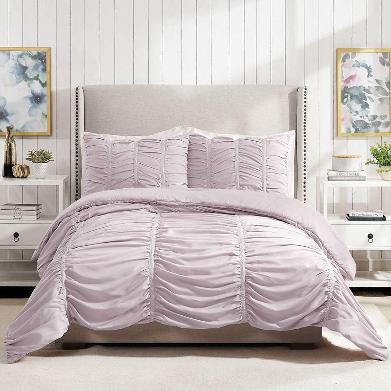 Modern Heirloom Emily Ruched Solid Textured Comforter Set