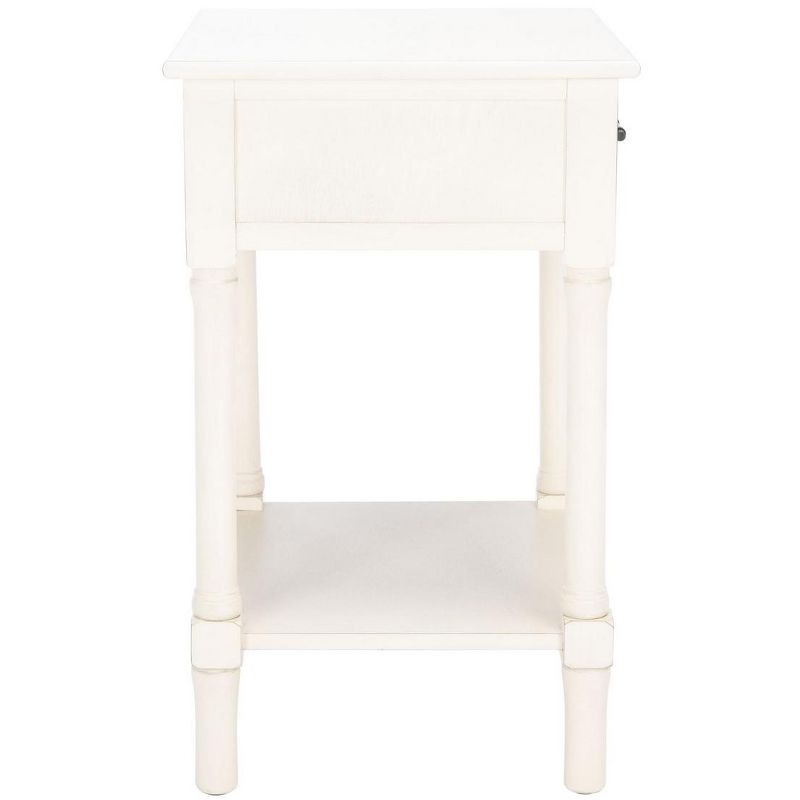 Ryder 1 Drawer Accent Table - Distressed White - Safavieh