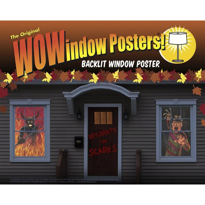 WOWindow Nigtmare On Elm St Freddy Krueger Full Size Halloween Window Sticker