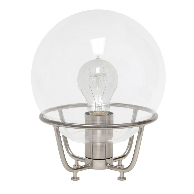 Old World Globe Glass Table Lamp Silver - Lalia Home: Brushed Nickel, No Assembly Required, UL Listed