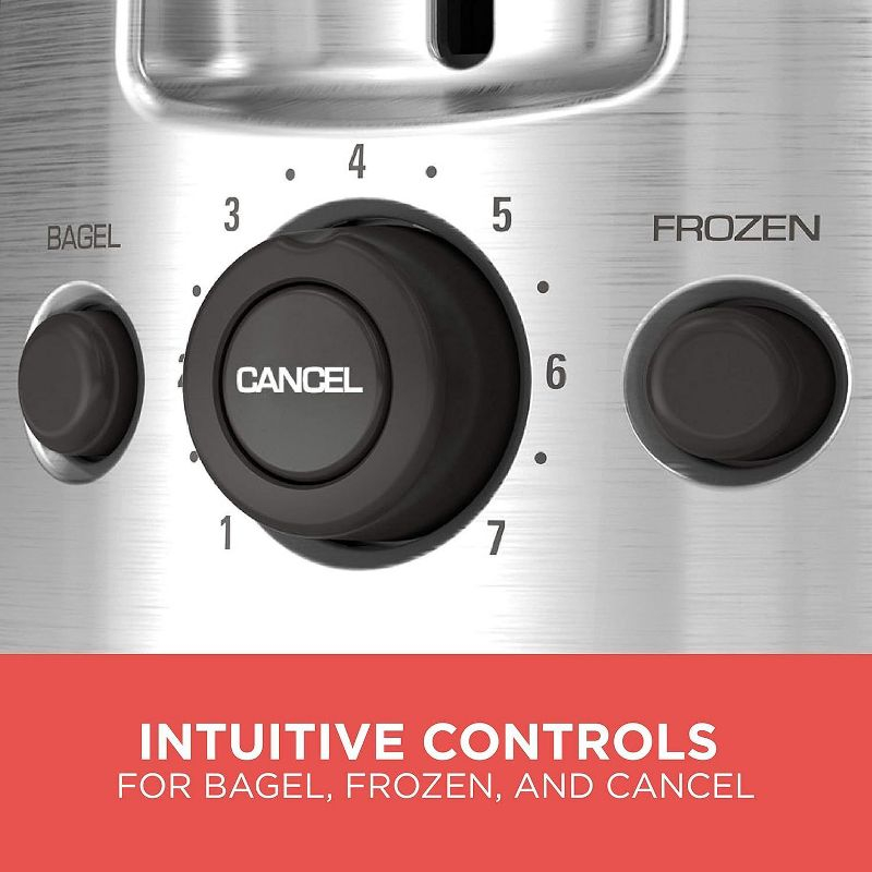 BLACK+DECKER BLACK+DECKER 2-Slice Toaster, TR1278BD, Extra Wide Slots, 7 Shade Settings, 850 Watts, Frozen And Bagel Buttons