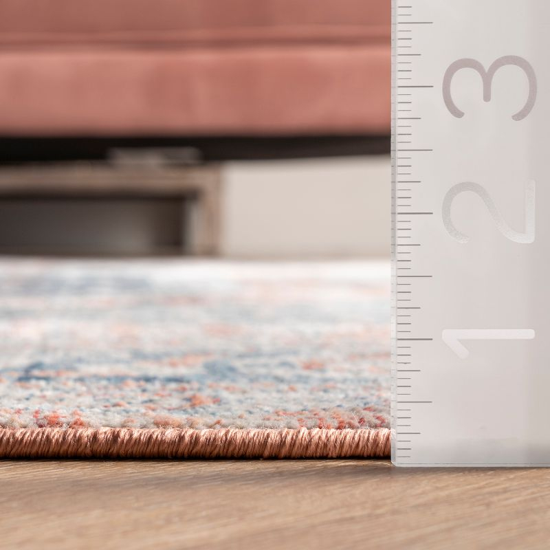5'3"x7'3" Westlyn Faded Medallion Area Rug Rust - nuLOOM: Classic Low Pile Indoor Rectangle, Polypropylene, Cotton Backing